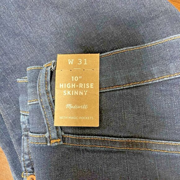 Madewell Jeans Women's 31 High Rise 10 Inch Skinny Dark Wash Stretch - Picture 4 of 6